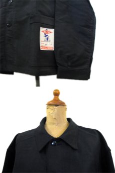 画像2: 1950's French "D.C.M" Cotton Moleskin Jacket Dead Stock　BLACK　size L (表記 50) (2)