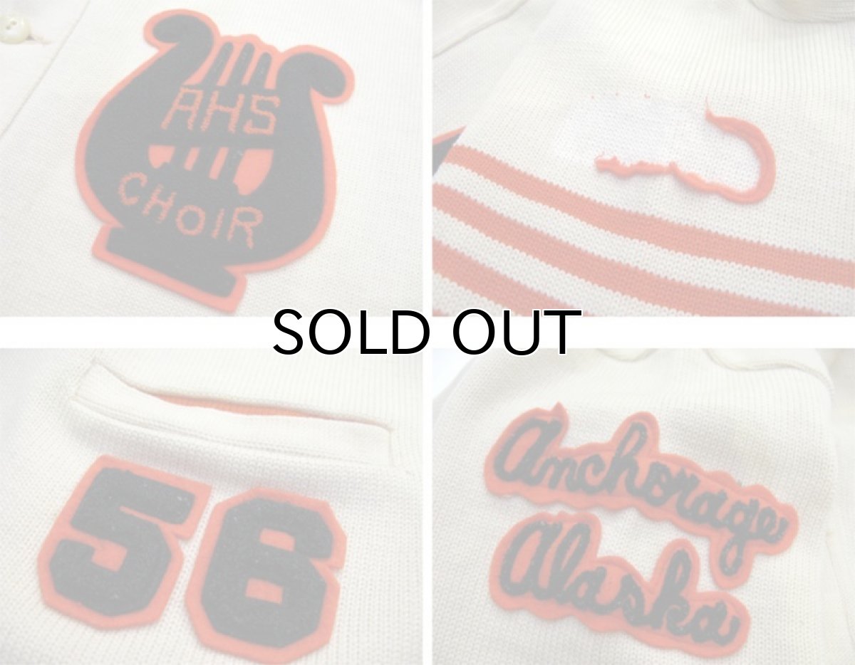 画像5: 1950's "Jack Frost Woolen Wear" Lettered Cardigan Natural size M - L (表記 不明) (5)