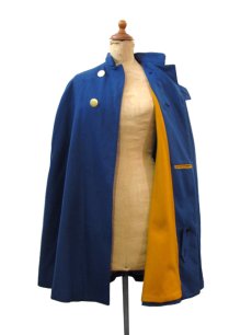 画像3: 1940's "BRUCKS" Melton Wool Cape　Blue / Mustard　size Free (3)