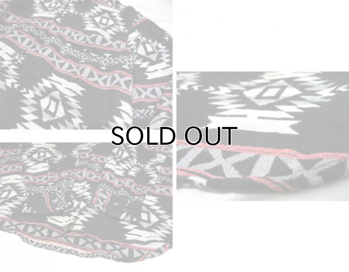 画像4: 1980's "CHICO'S DESIGN" Native Pattern Rayon Shirts BLACK size M (表記 1) (4)