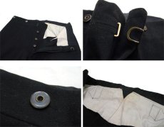 画像4: A) ~1940's Europe Wool Trousers with Suspenders Button　BLACK　size 29 ~ 31 inch (4)