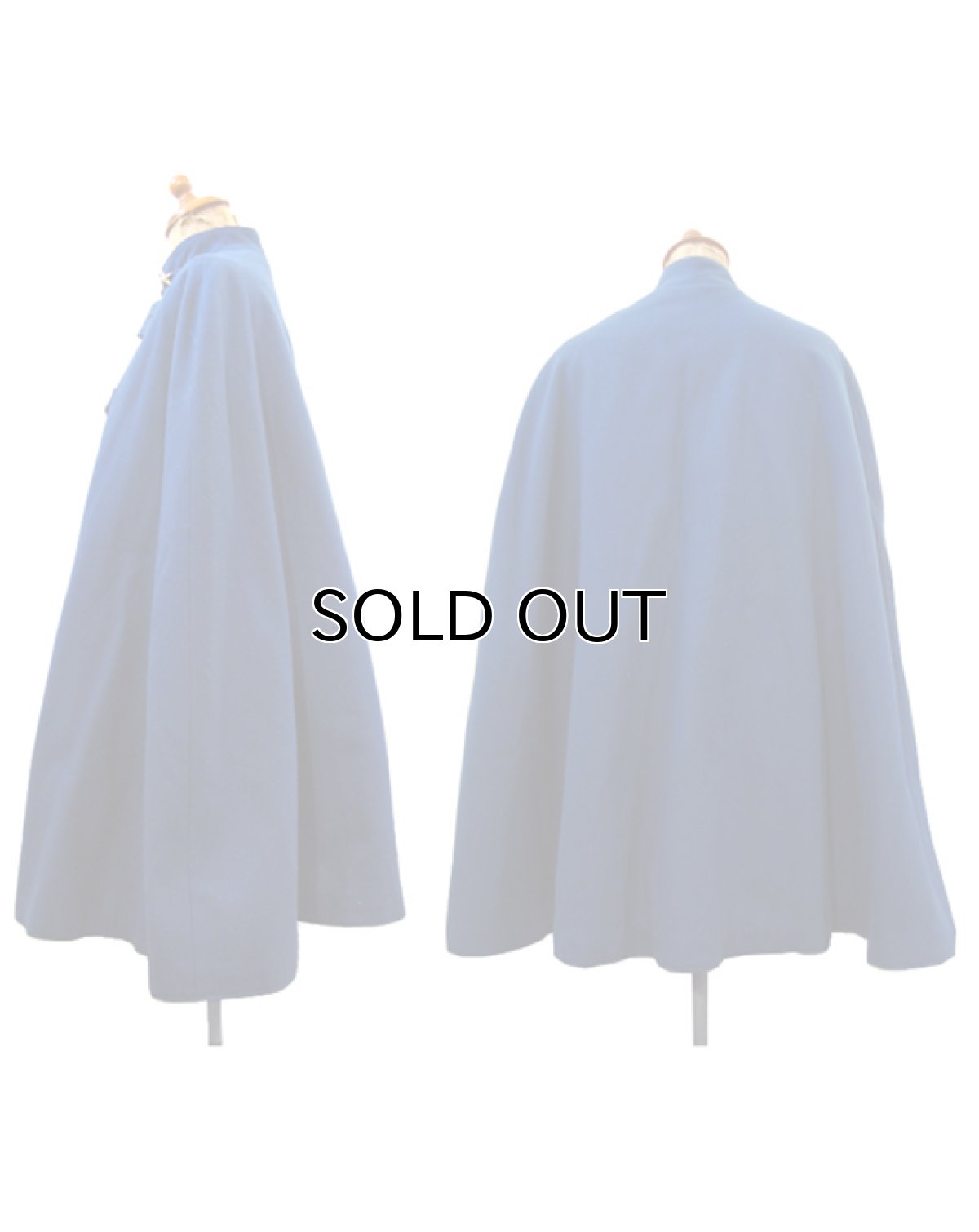 画像2: 1940's "BRUCKS" Melton Wool Cape　Blue / Mustard　size Free (2)