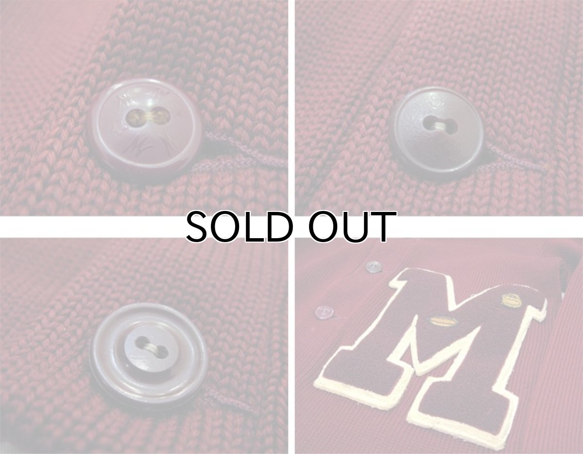 画像5: 1950's "WIL WITE" Lettered Cardigan　BURGUNDY　size S - M (表記 なし) (5)