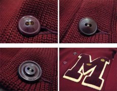 画像5: 1950's "WIL WITE" Lettered Cardigan　BURGUNDY　size S - M (表記 なし) (5)