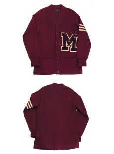 画像4: 1950's "WIL WITE" Lettered Cardigan　BURGUNDY　size S - M (表記 なし) (4)