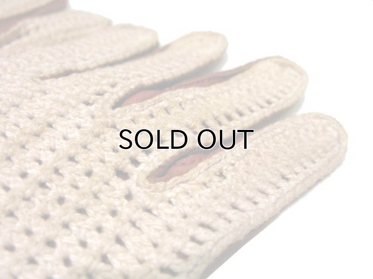 画像5: Leather / Cotton Knit Groves　color : Red Brown / Beige (5)