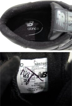 画像4: New Balance 574 Running Shoes　BLACK　size 11 1/2 (29.5 cm) (4)