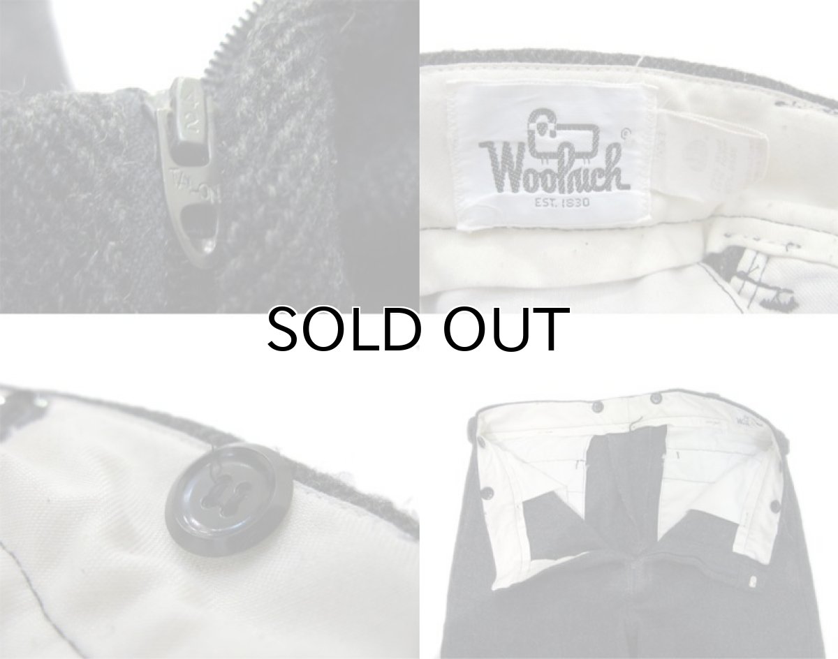 画像3: 1980's WOOLRICH Hrringbone Weave Wool Trousers Charcoal Grey size w 38 inch (3)