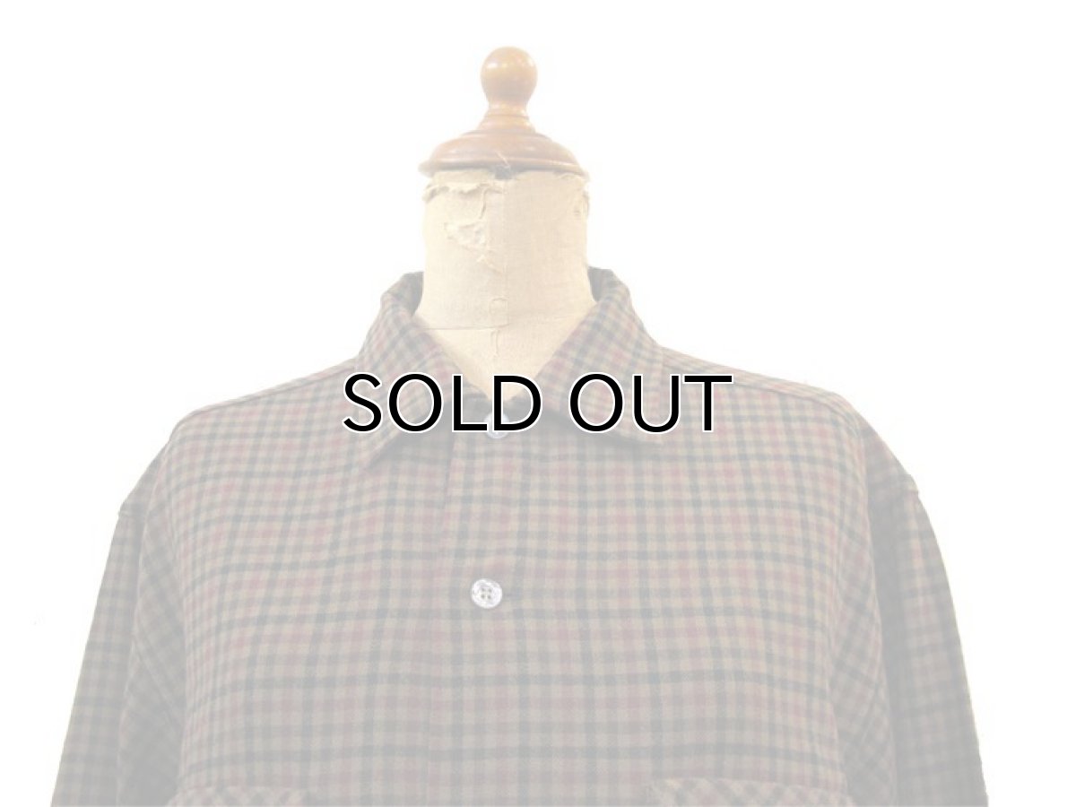 画像3: 1960's PILGRIM" L/S Wool Box Shirts　Brown / Maroon / Black　size M - L (表記 M 15 - 15 1/2) (3)