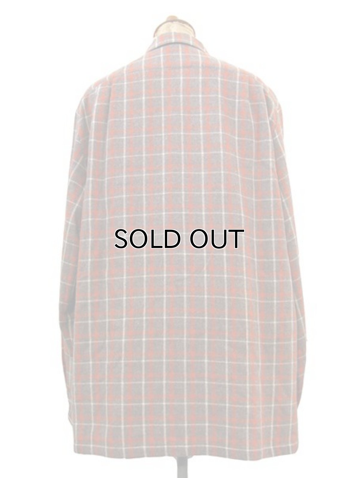 画像2: ~1950's "Stuart-Gordon" L/S Wool Box Shirts　Brown / Orange　size M - L (表記 M) (2)