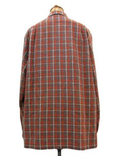 画像2: ~1950's "Stuart-Gordon" L/S Wool Box Shirts　Brown / Orange　size M - L (表記 M) (2)