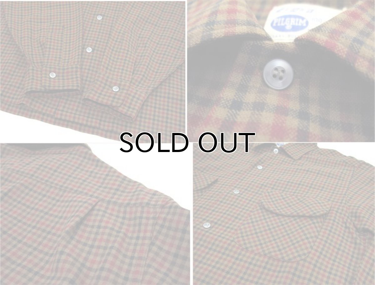 画像5: 1960's PILGRIM" L/S Wool Box Shirts　Brown / Maroon / Black　size M - L (表記 M 15 - 15 1/2) (5)