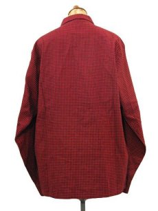 画像2: 1950's~ "Fruit of the Loom" Hound's tooth Flannel Box Shirts DEAD STOCK　RED　size M (表記 M 15 - 15 1/2) (2)