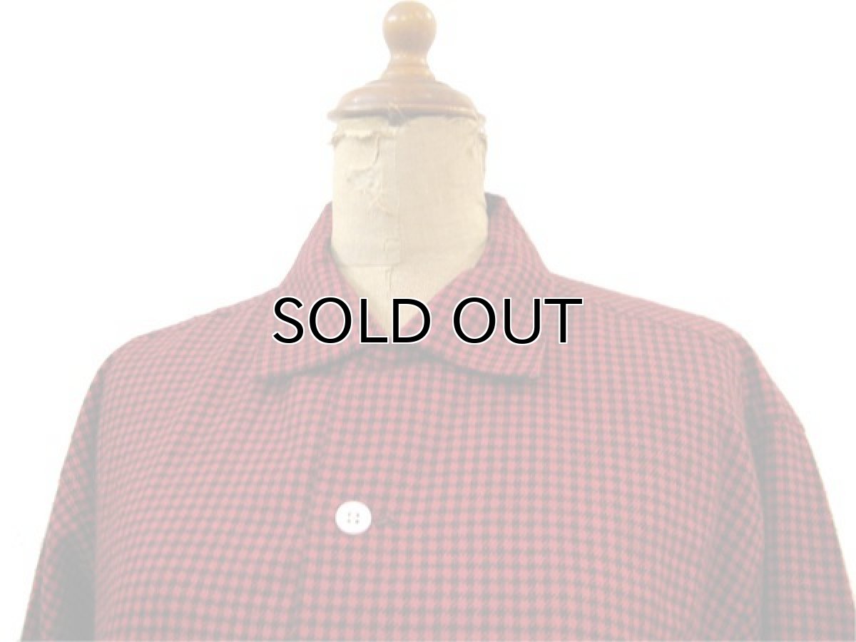 画像4: 1950's~ "Fruit of the Loom" Hound's tooth Flannel Box Shirts DEAD STOCK RED size M (表記 M 15 - 15 1/2) (4)