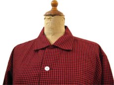 画像4: 1950's~ "Fruit of the Loom" Hound's tooth Flannel Box Shirts DEAD STOCK　RED　size M (表記 M 15 - 15 1/2) (4)