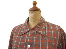 画像3: ~1950's "Stuart-Gordon" L/S Wool Box Shirts　Brown / Orange　size M - L (表記 M) (3)