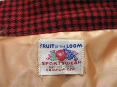 画像3: 1950's~ "Fruit of the Loom" Hound's tooth Flannel Box Shirts DEAD STOCK　RED　size M (表記 M 15 - 15 1/2) (3)