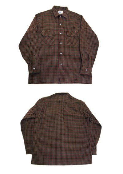 画像2: 1960's PILGRIM" L/S Wool Box Shirts　Brown / Maroon / Black　size M - L (表記 M 15 - 15 1/2)