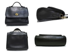 画像2: 1980-90's OLD COACH Leather Shoulder Bag with Handle　BLACK　 made in USA (2)