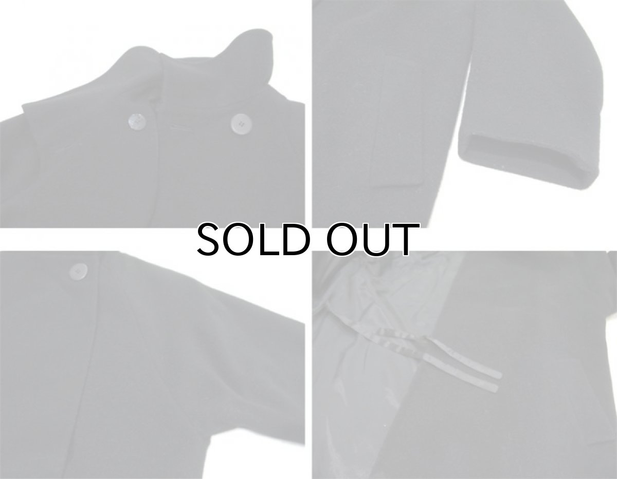 画像5: 1980's~ Christian Dior Melton Wool Design Long Coat　BLACK　size M - L (表記 6) (5)