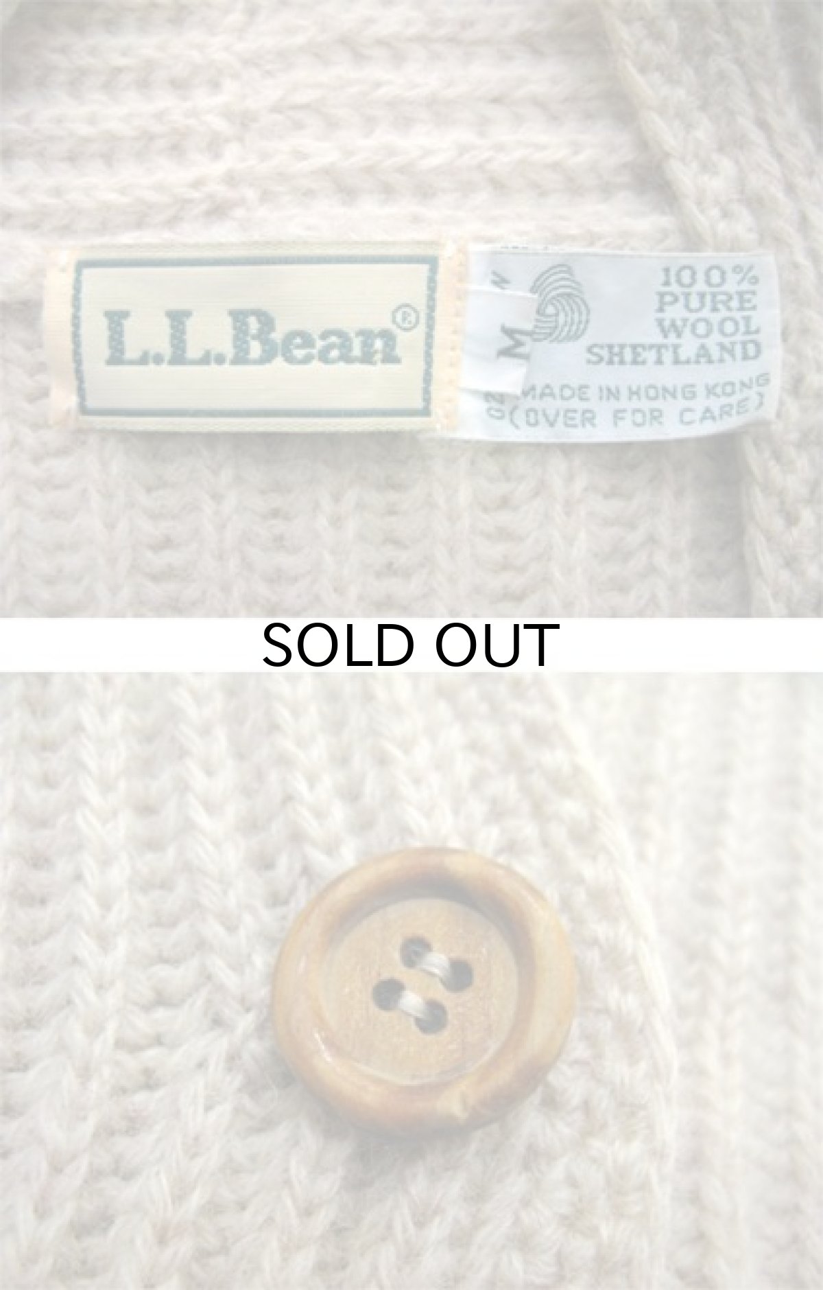 画像3: 1980's~ "L.L.Bean" Shetland Wool Cardigan　NATURAL　size M - L (表記 M) (3)