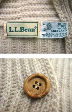 画像3: 1980's~ "L.L.Bean" Shetland Wool Cardigan　NATURAL　size M - L (表記 M) (3)