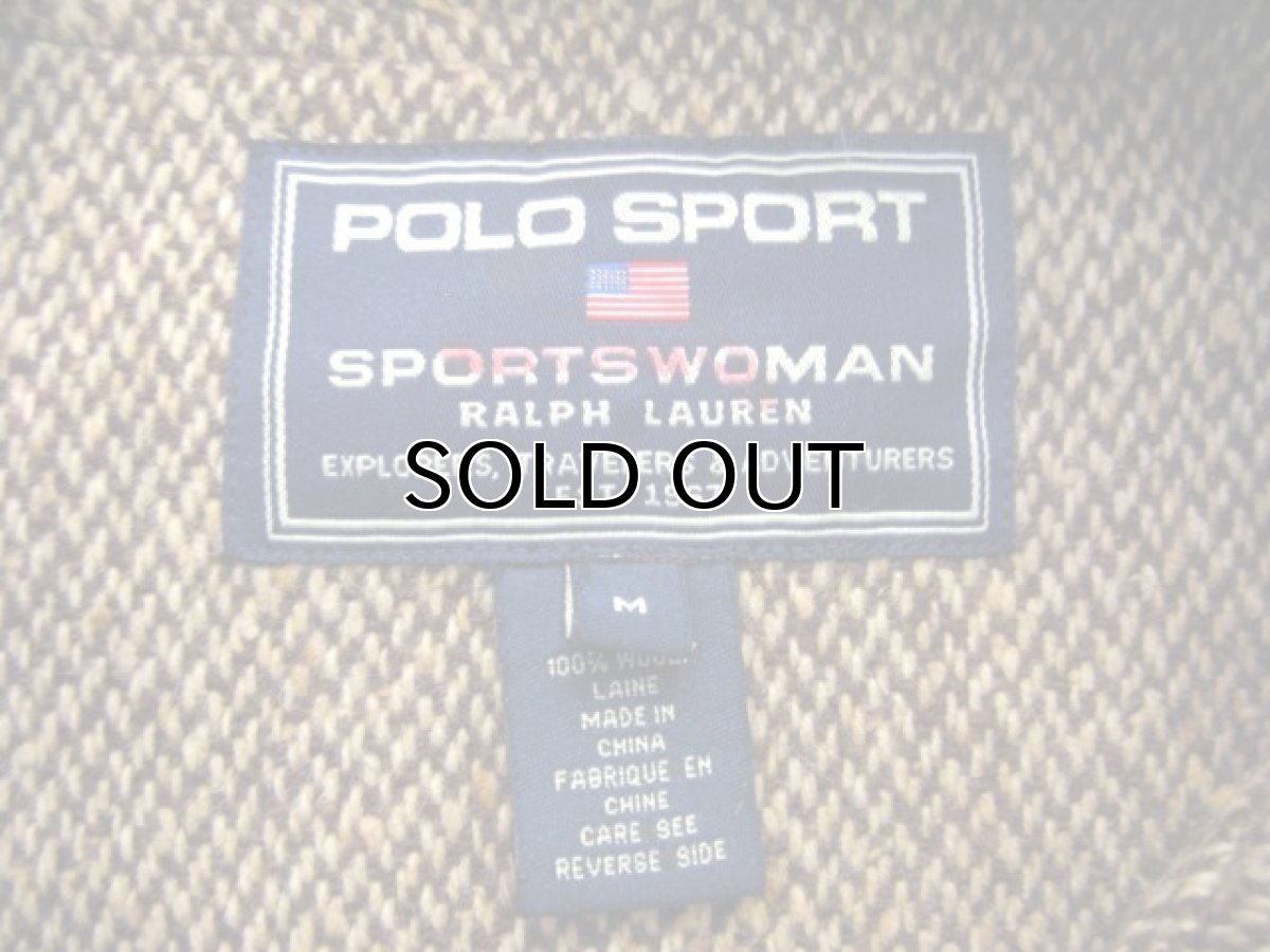 画像3: POLO SPORT Tweed Wool Duffle Coat BROWN size M - L (表記 M) (3)