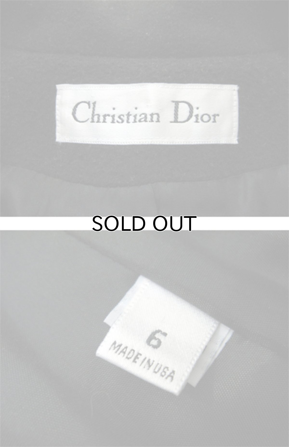 画像4: 1980's~ Christian Dior Melton Wool Design Long Coat　BLACK　size M - L (表記 6) (4)