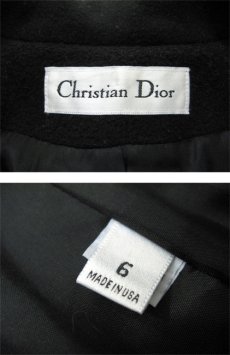 画像4: 1980's~ Christian Dior Melton Wool Design Long Coat　BLACK　size M - L (表記 6) (4)