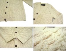 画像4: 1970's~ "IRISH CRAFT" Fisherman's Sweater (Cardigan) -made in IRELAND-　NATURAL　size M - L (表記 なし) (4)