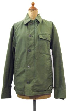 画像1: 1980's U.S.Military A-2 Deck Jacket　OLIVE　size (Small 34 - 36) (1)