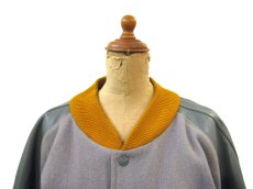 画像2: 1960's "LASLY KNITTING Co." Melton / Leather Sleeve Stadium Jacket　Grey / Mustard　size Free (44) (2)