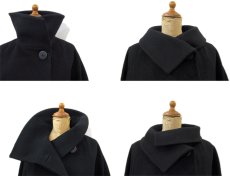 画像3: 1980's~ Christian Dior Melton Wool Design Long Coat　BLACK　size M - L (表記 6) (3)