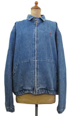 画像1: Polo by Ralph Lauren Denim Zip Up Jacket made in USA　Blue Denim　size L (表記 L) (1)