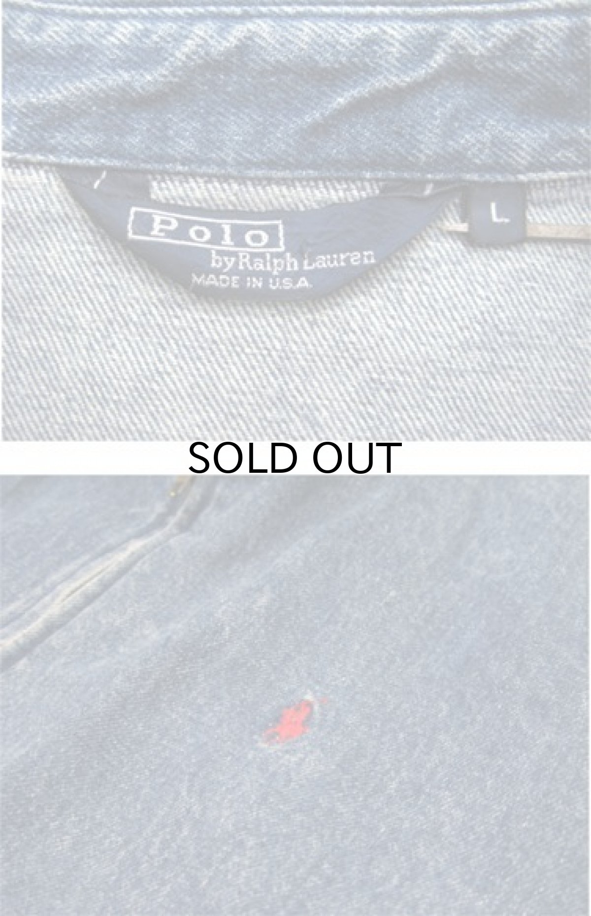 画像3: Polo by Ralph Lauren Denim Zip Up Jacket made in USA　Blue Denim　size L (表記 L) (3)