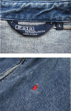 画像3: Polo by Ralph Lauren Denim Zip Up Jacket made in USA　Blue Denim　size L (表記 L) (3)