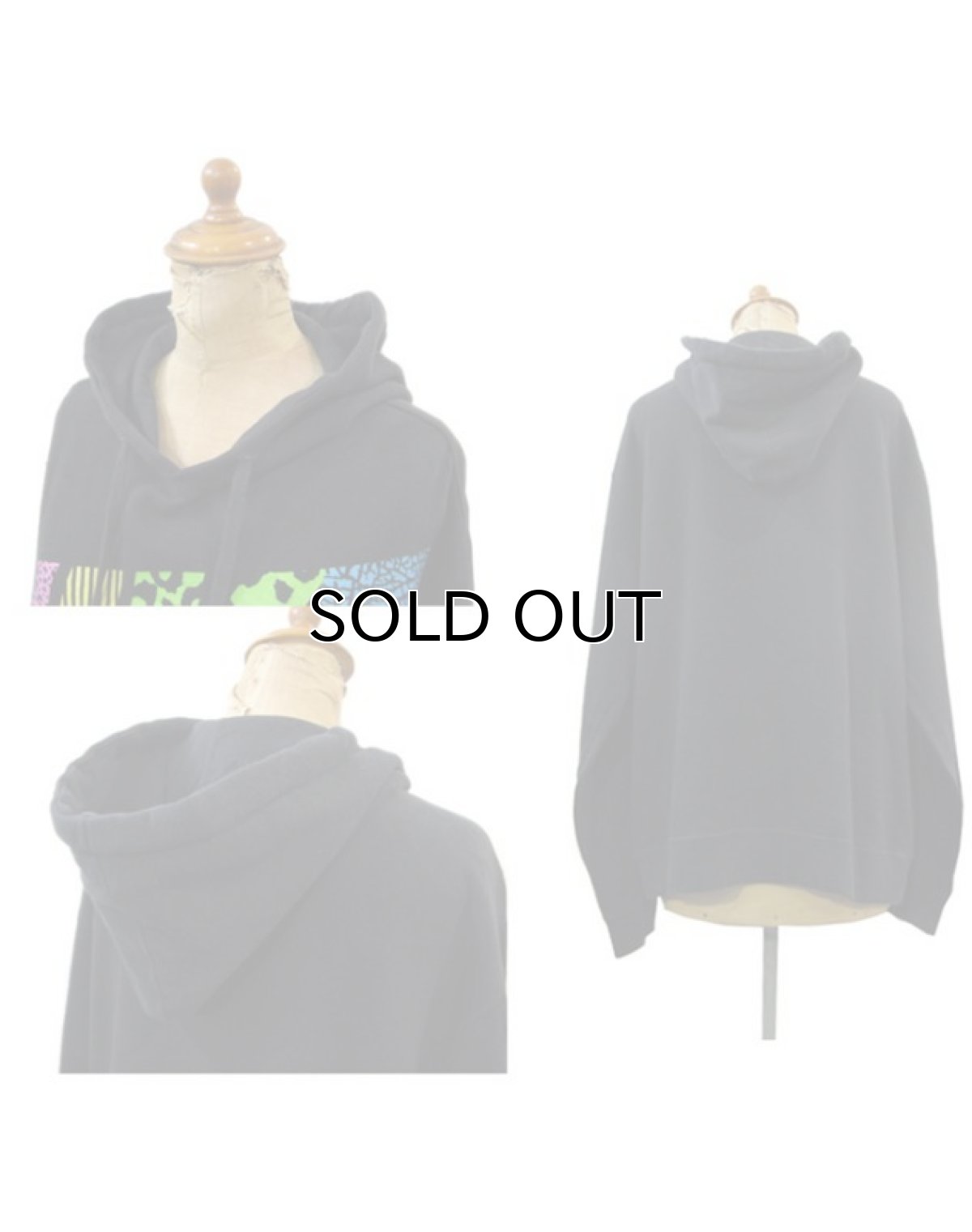 画像2: NIKE Print Sweat Parka　BLACK　size S - M (表記 M) (2)