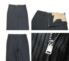 画像4: 1950's "Werstein Lindemann" Stripe Wool Trousers　Black / C.Grey　size w 32.5 inch (4)