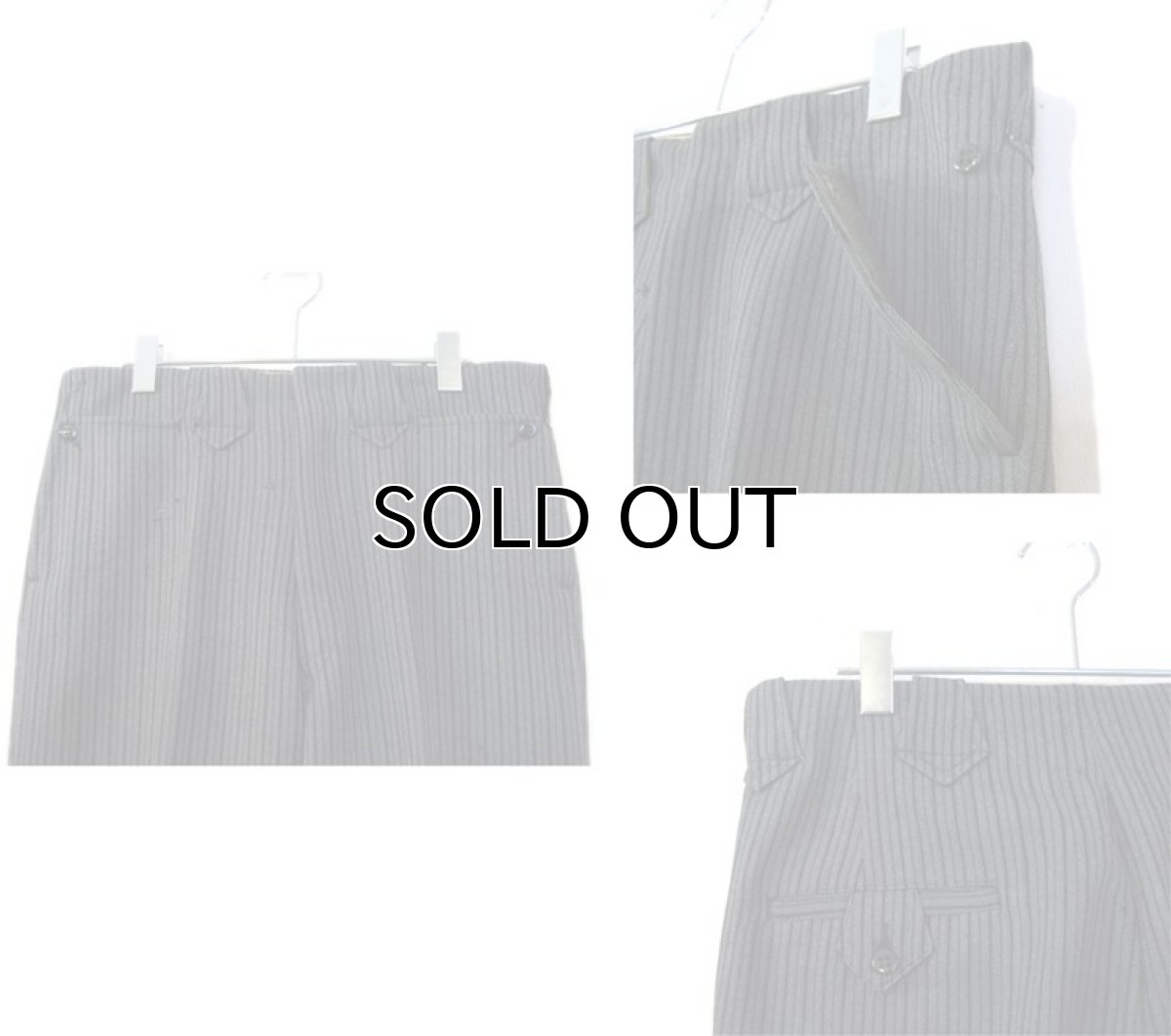 画像3: 1950's "Werstein Lindemann" Stripe Wool Trousers Black / C.Grey size w 32.5 inch (3)