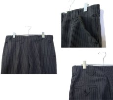 画像3: 1950's "Werstein Lindemann" Stripe Wool Trousers　Black / C.Grey　size w 32.5 inch (3)