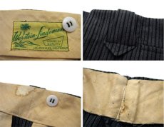 画像5: 1950's "Werstein Lindemann" Stripe Wool Trousers　Black / C.Grey　size w 32.5 inch (5)