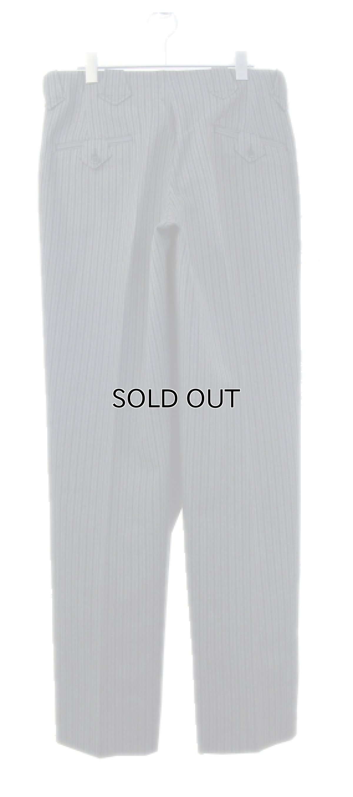 画像2: 1950's "Werstein Lindemann" Stripe Wool Trousers Black / C.Grey size w 32.5 inch (2)