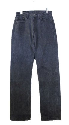 画像1: 1990's "Levi's 501 Chemical Wash Stripe Denim Pants　Black Denim　size w 30 inch (表記 30 x 34) (1)