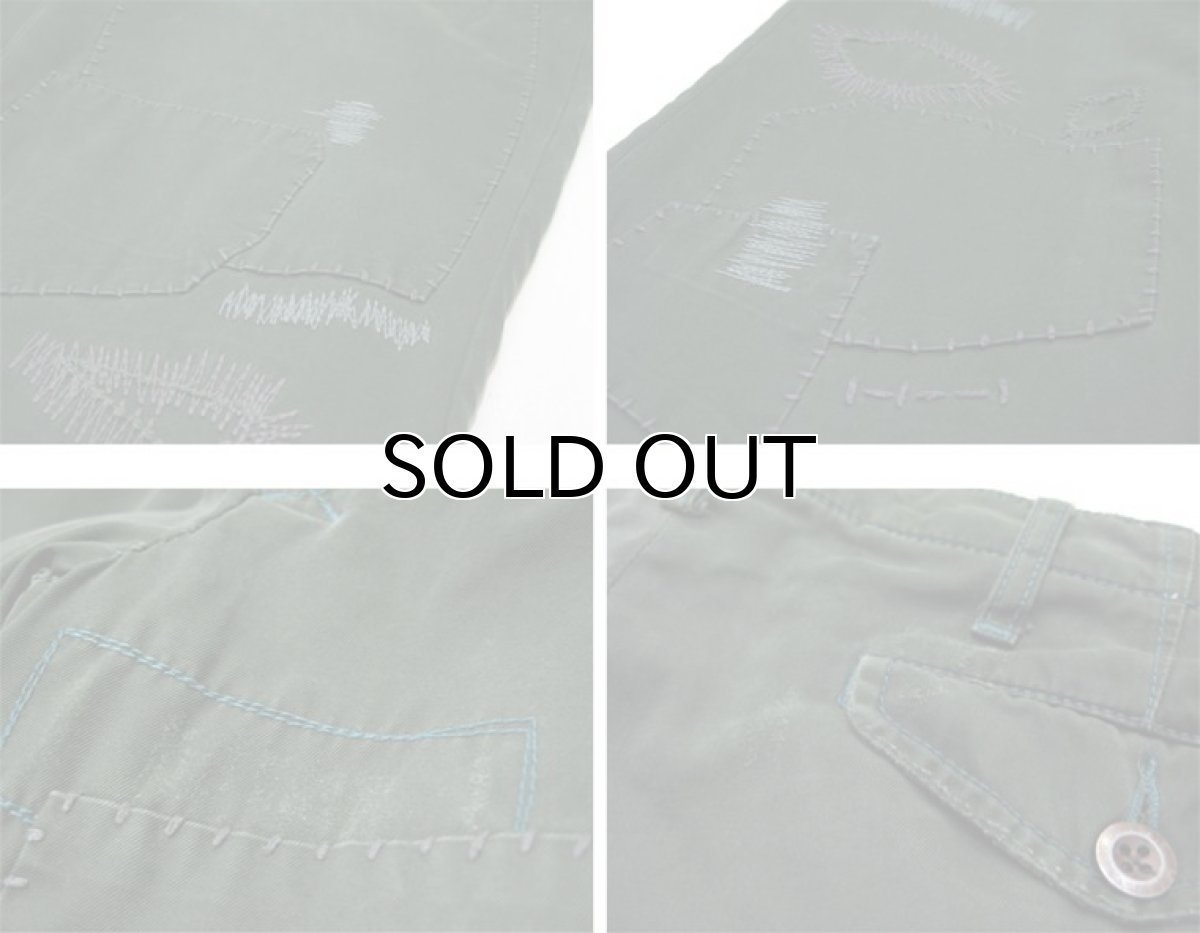 画像4: "Polo by Ralph Lauren" Hand Repair Design Cotton Trousers Dark Green / Tartan Check size w 34 inch (表記 32 x 34) (4)