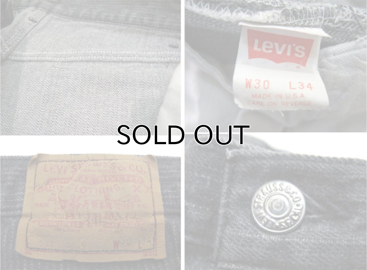画像4: 1990's "Levi's 501 Chemical Wash Stripe Denim Pants Black Denim size w 30 inch (表記 30 x 34) (4)