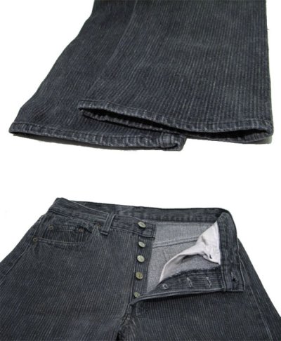 画像2: 1990's "Levi's 501 Chemical Wash Stripe Denim Pants　Black Denim　size w 30 inch (表記 30 x 34)