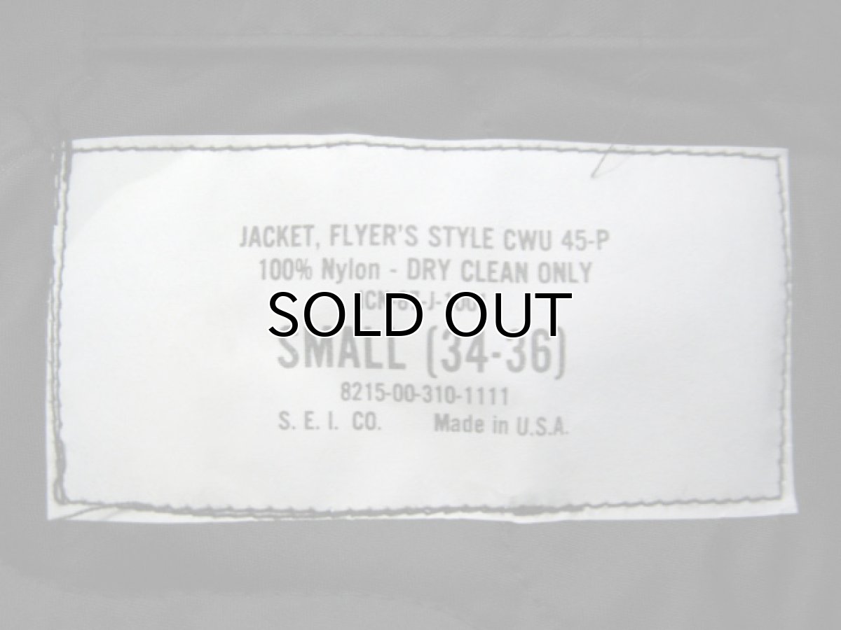 画像4: 1980's CWU 45-P Flight Jacket DEAD STOCK -made in U.S.A- BLACK size SMALL 34 - 36 (4)
