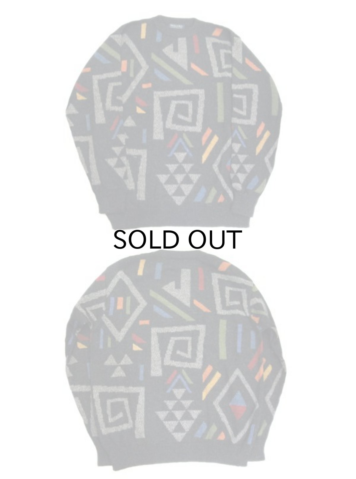 画像2: "WALIKI" Alpaca Hair Crew Neck Sweater 総柄 size L (表記 L) (2)