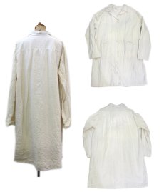 画像3: 1940's~ French MIlitary Linen Hospital Coat Dead Stock one-washed　Natural　size M (表記 不明) (3)