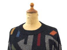 画像5: "WALIKI" Alpaca Hair Crew Neck Sweater　総柄　size L (表記 L) (5)